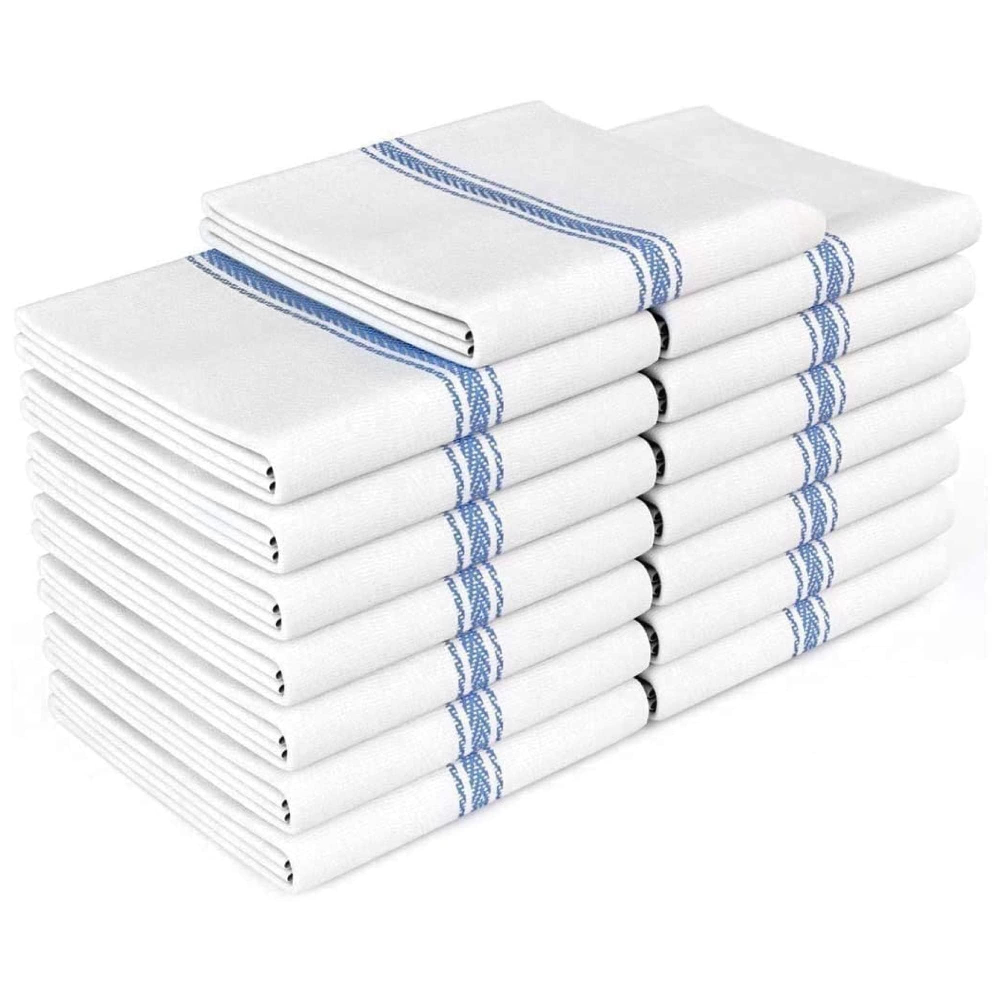 Zeppoli Classic Dish Towels - 15 Pack - 14" by 25" - 100% Cotton Kitchen Towels 