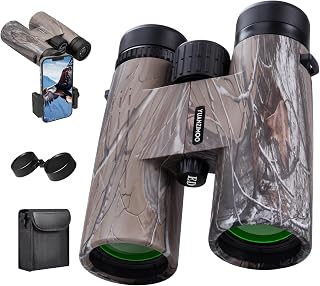 12x42 HD Binoculars for Adults High Powered Binoculars with Upgraded Phone Adapter Compact Binocular with Low Light Night Vision for Bird Watching Hunting Outdoor Sports Concerts Camo