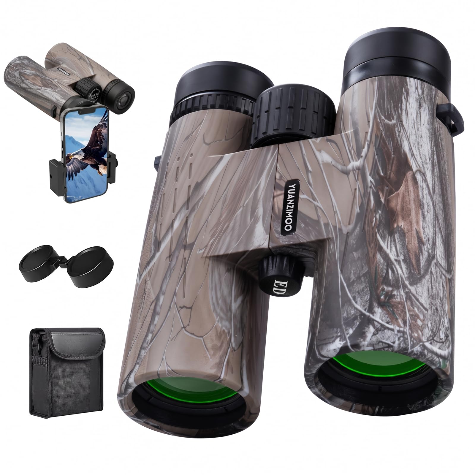 12x42 HD Binoculars for Adults High Powered Binoculars with Upgraded Phone Adapt