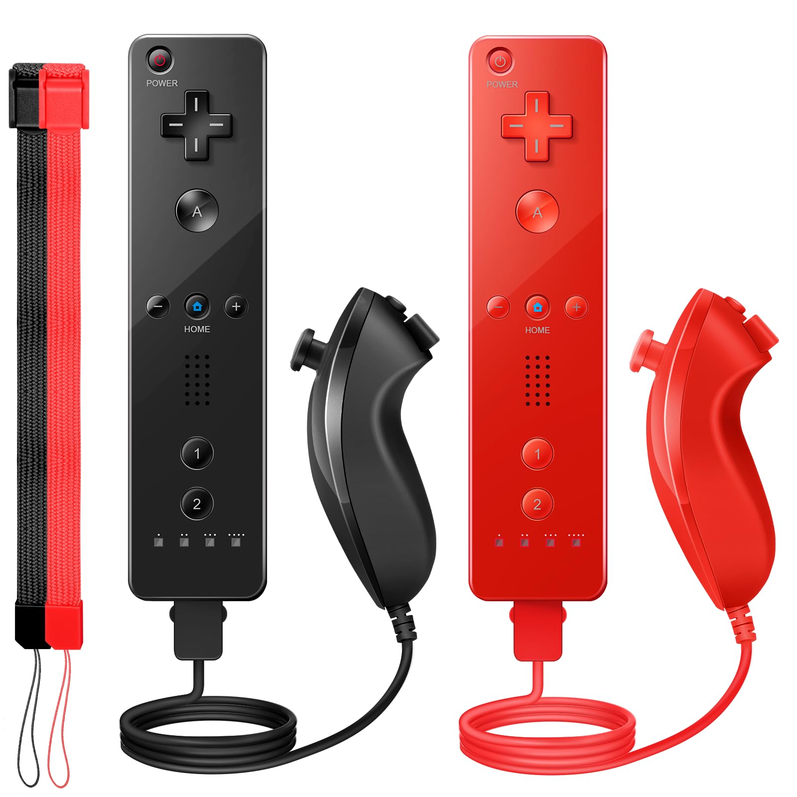PGYFDAL Wii Controller 2 Pack, Wii Remote Controller and Nunchuck Joystick with 