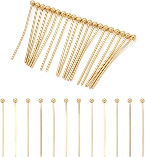 Ball Head Pins 25mm 304 Stainless Steel Ball Head Pins 22 Gauge 18K Gold Plated for Jewelry Making Pendants Earrings Necklace DIY Craft Making 1.8mm
