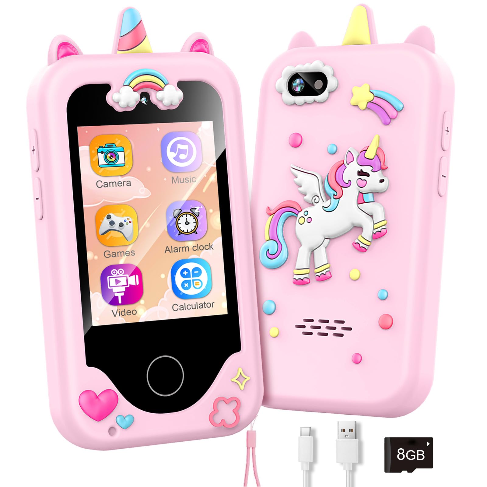 WEOLULI Kids Smart Phone Toy for Toddler Girls Boys Ages 3-10 | Built-In Dual Ca