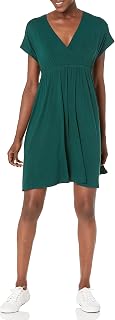 Amazon Essentials Women's Casual Surplice Dress for Beach and Wedding Guest Wear (Available in Plus Size)
