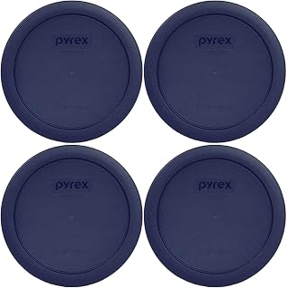 Pyrex 7201-PC (4-Cup) Blue Food Storage Lid (4-Pack) - Made in USA | BPA-Free Plastic | Replacement Cover | Food Prep | Meal Prep | Freezer Storage | Refrigerator Storage | Dishwasher Safe
