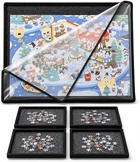 Puzzle Board for 2000 Pieces, 4 Sorting Trays & Protective Cover