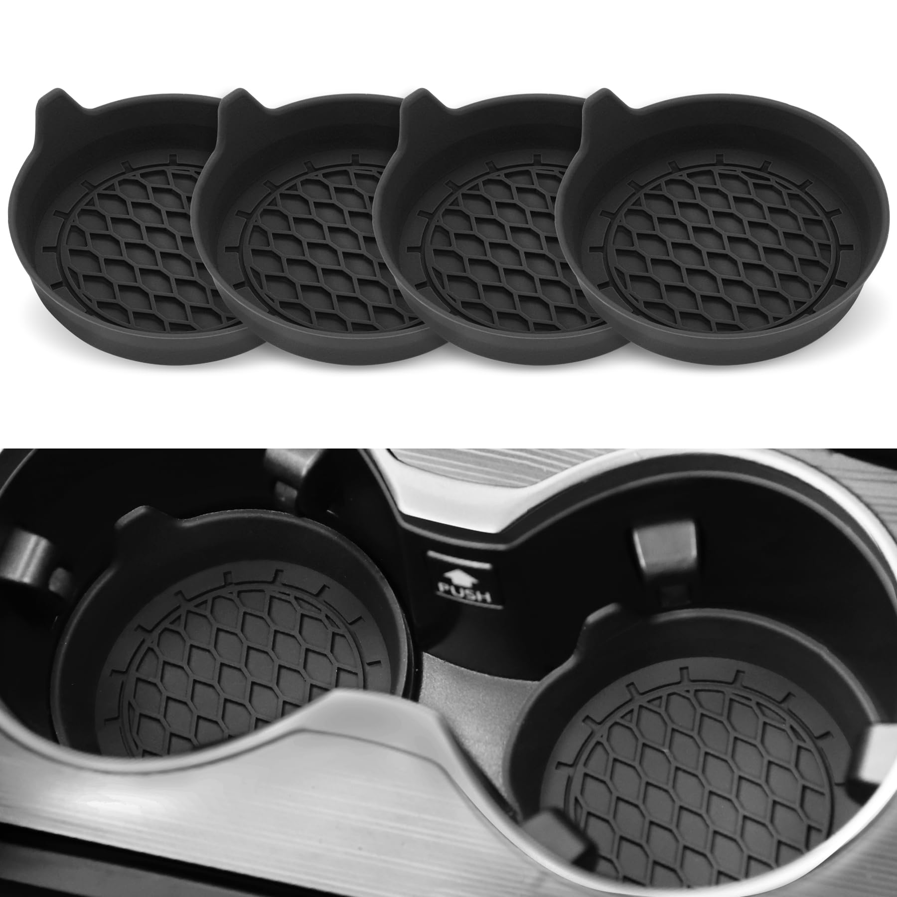 SINGARO Car Cup Holder Coaster, Silicone Cup Holder Insert, Universal Non-Slip C