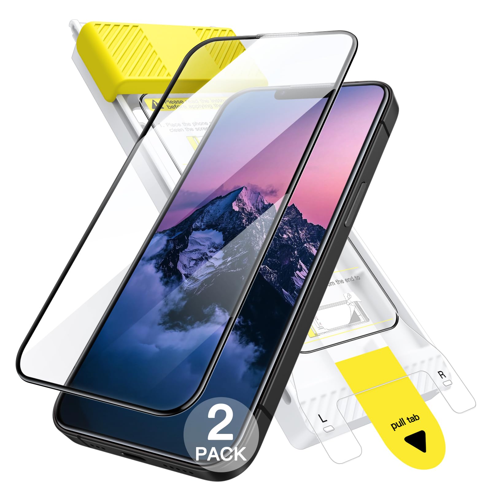 JETech 3D 9H+ Screen Protector for iPhone 17e/16e, Pack of 2