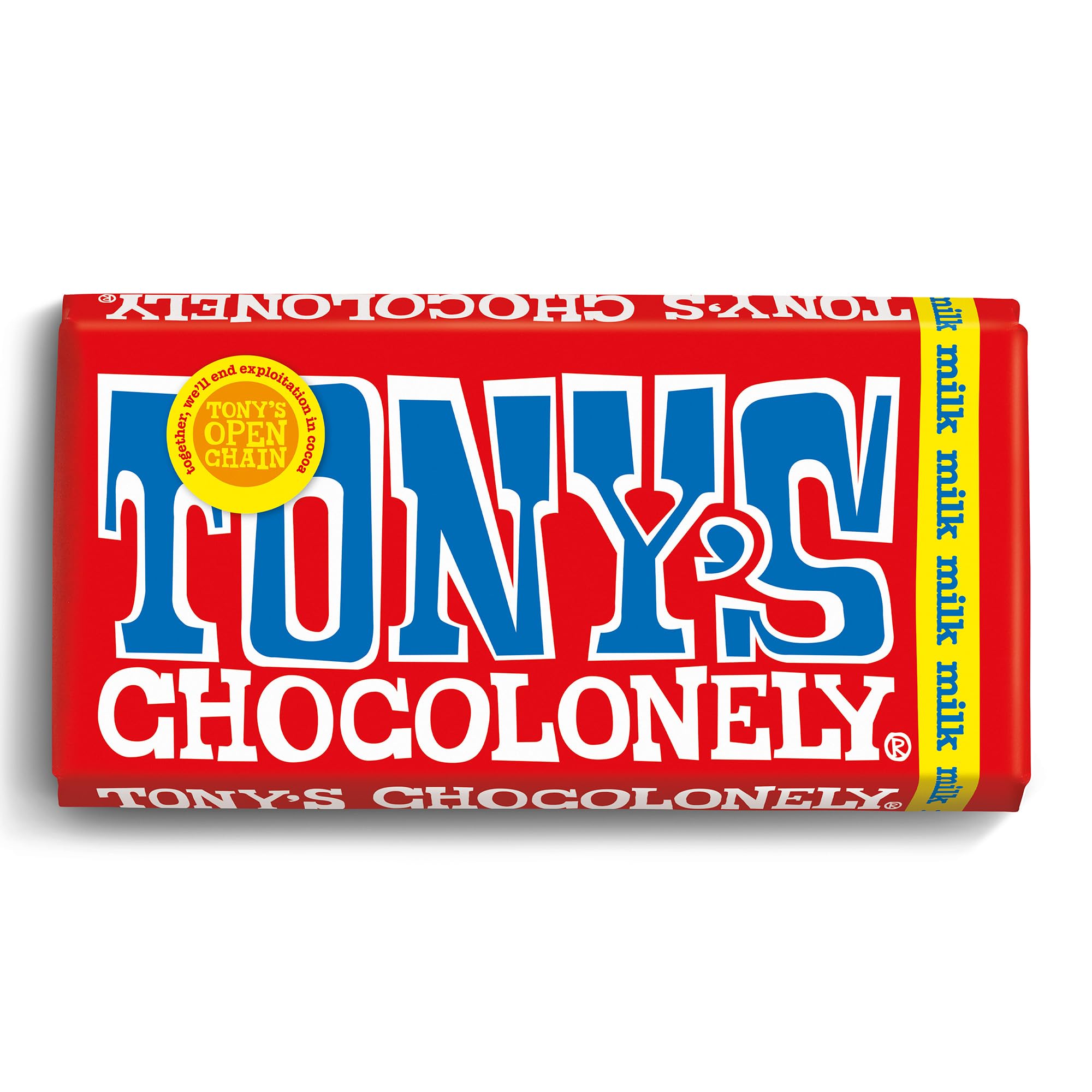 Tony's Chocolonely Milk Chocolate Bar - 180g Belgian Fairtrade Chocolate, Gift, 