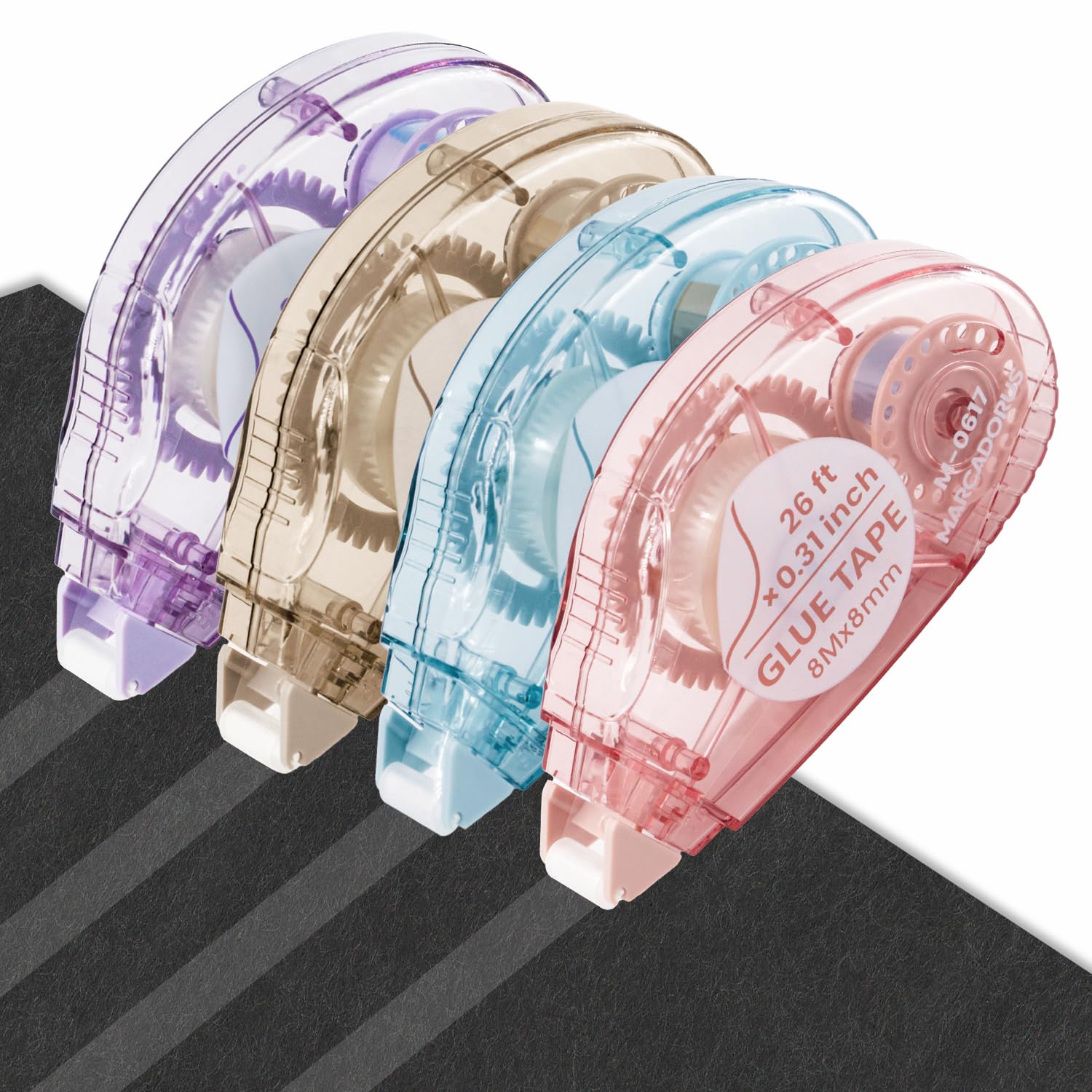 MARCADORUS Glue Tape for Scrapbooking, Double Sided Tape Roller 104Ft Total | 4 