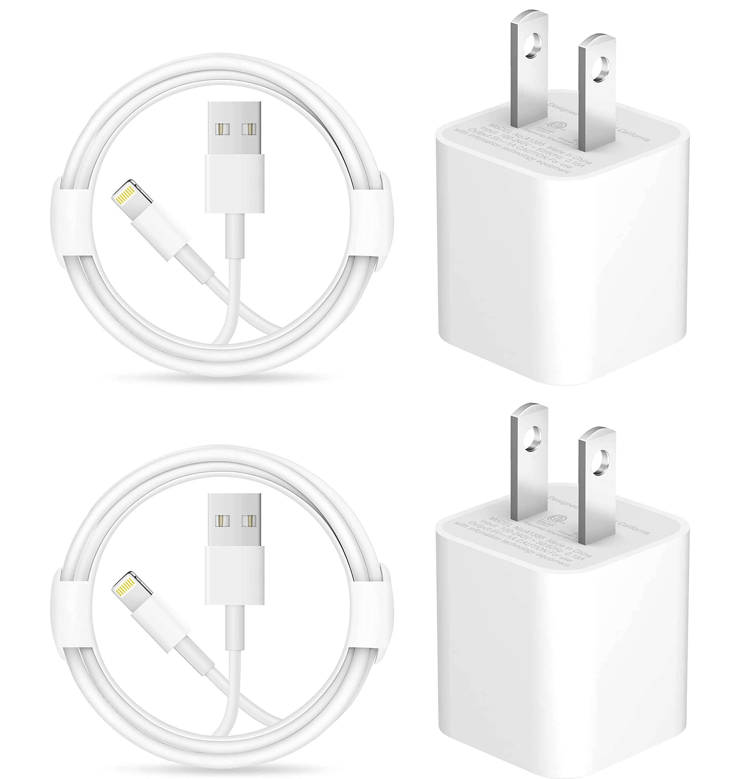iPhone Charger [Apple MFi Certified] USB Charger Block with 6ft USB to L Cable C