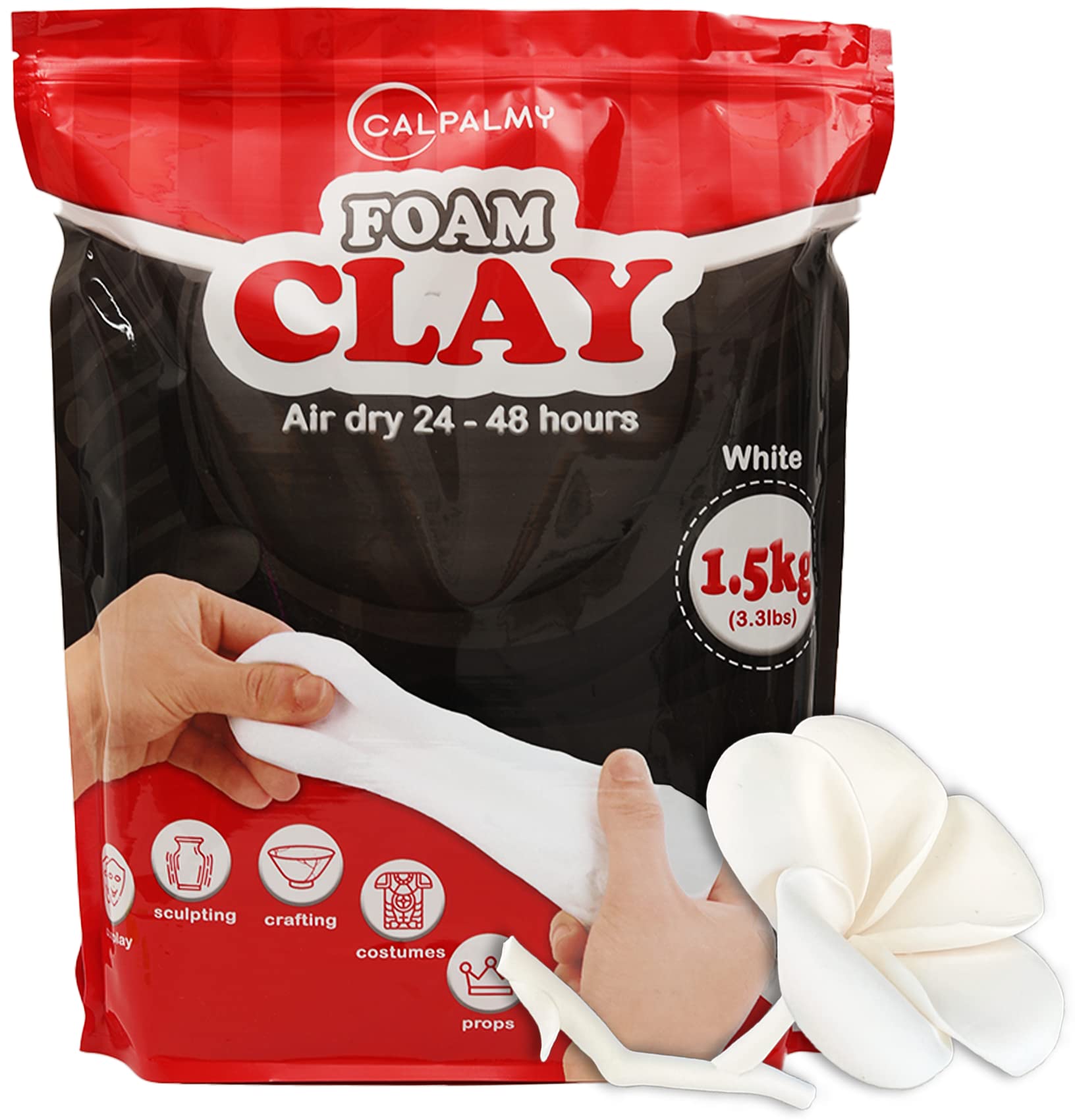 3.3 lbs Moldable Cosplay Foam Clay (White) – High Density and Hiqh Quality for I