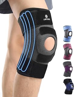 ABYON Knee Support for Men and Women for Arthritis, Meniscus Tear, ACL - With Triple Stabilizers & 360° Adjustable Compression Bandage for Strong Pain Protection and Fast Recovery Running