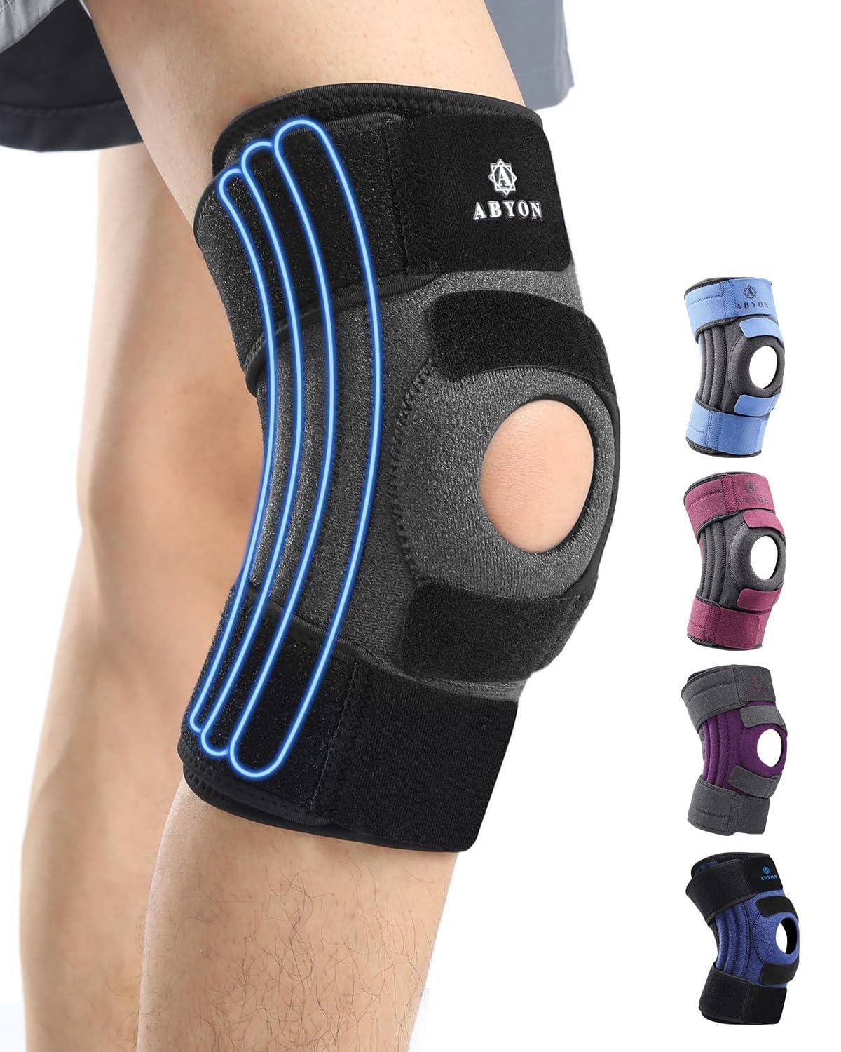 ABYON Knee Support for Men and Women for Arthritis, Meniscus Tear, ACL - With Tr