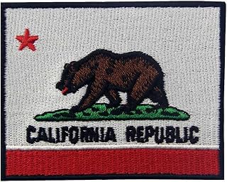 California State Flag CA Patch, Embroidered Applique, Iron-on Adhesive, Coat of Arms
