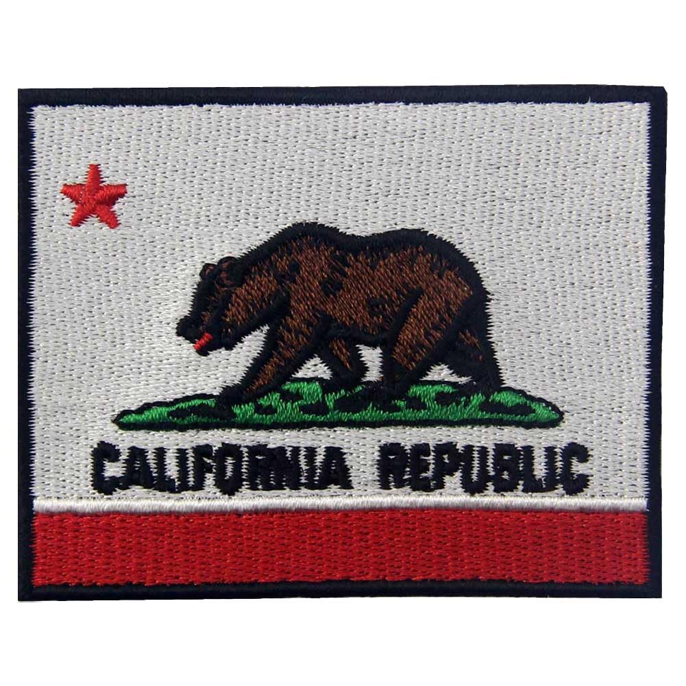 California State Flag CA Patch, Embroidered Applique, Iron-on Adhesive, Coat of 