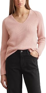 Marc OPolo Women's Organic Cotton Knitted Pullover with V Neck