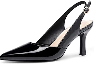 Rilista Women's Slingback Kitten Heels Closed Pointed Toe Backless Wedding Party Dress Pumps Shoes