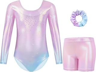 Gogokids Girls Three Piece Gymnastics Jerseys, Long Sleeve Gymnastics Set