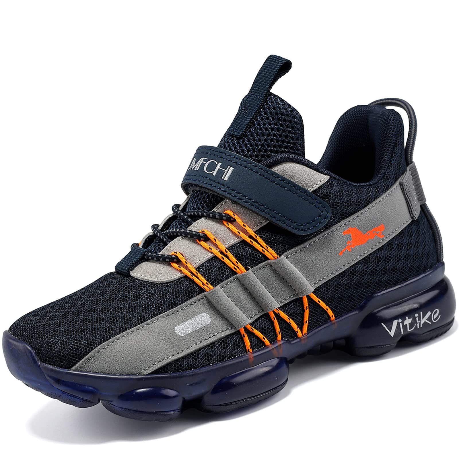 JMFCHI Boys Running Shoes Breathable Mesh Slip-On Athletic Tennis Sneakers