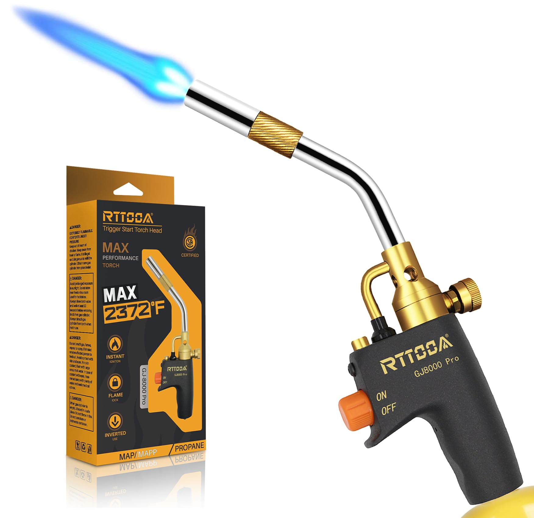 RTTOOA Propane Torch Head, GJ-8000pro High Intensity Torch Head, Trigger Start G