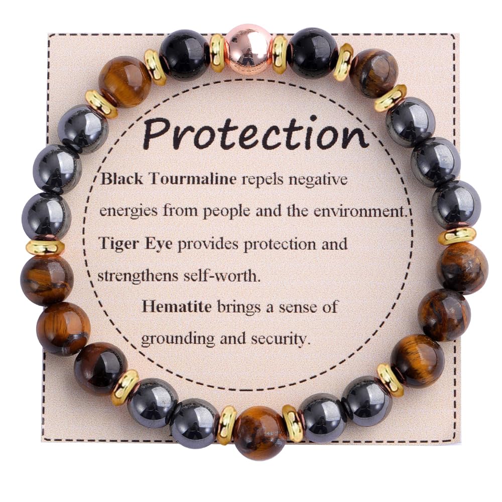 KSQS Healing Stone Bead Bracelet for Women, Natural Gemstones Balance Protection