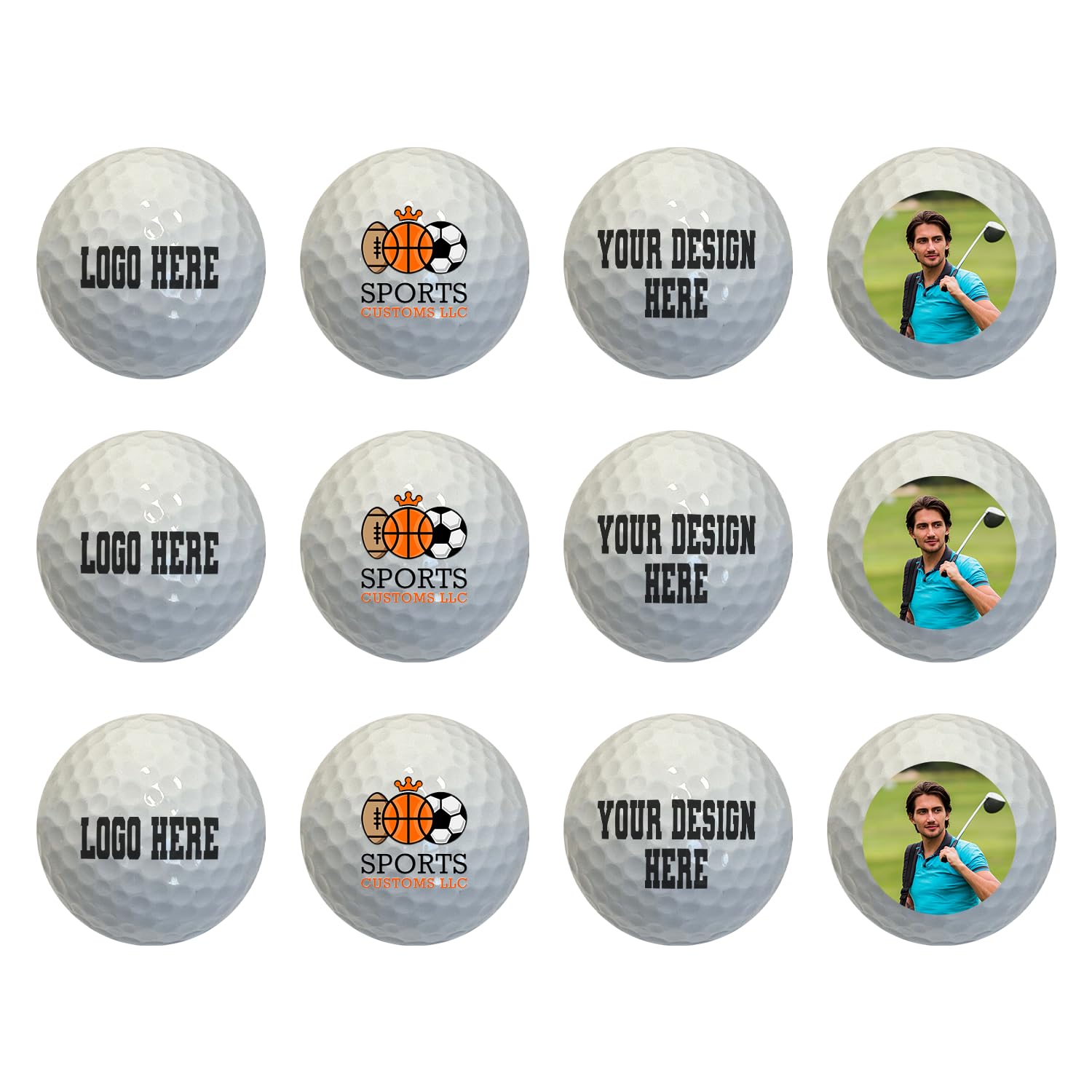 HAMMET Custom Golf Balls Personalized Golf Ball for Men & Women in 5 Colors