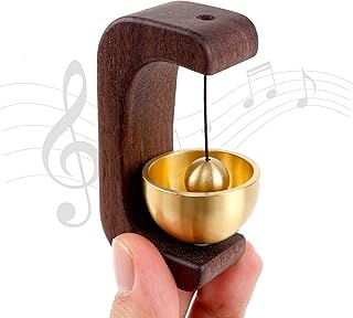 Magnetic Wooden Doorbell, C Shape Door Chime, Wooden Wind Chime Doorbell Decoration, Gate, Kitchen, Store & Office Installation, Chime (Walnut)