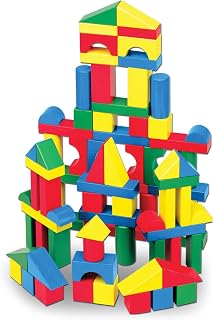Melissa & Doug 100 Wooden Building Blocks with Storage Box