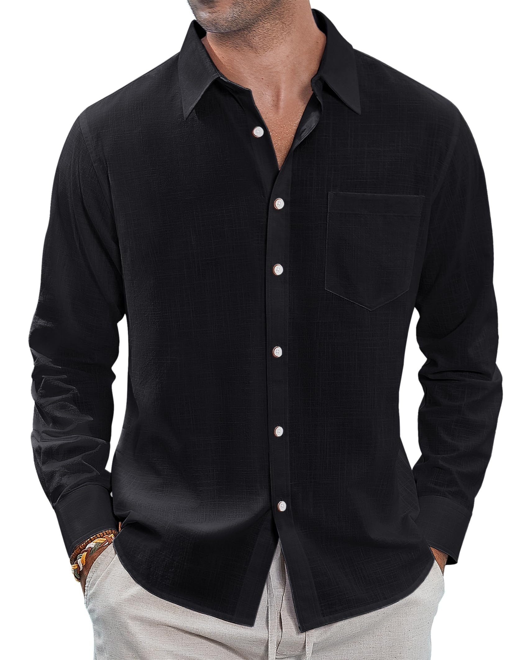 J.VER Mens Button Down Pyjama Bottoms