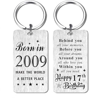Gezxin Happy Birthday Keychain Gifts for Women Men- Personalized Steel Bday Keychain- Make The World A Better Place