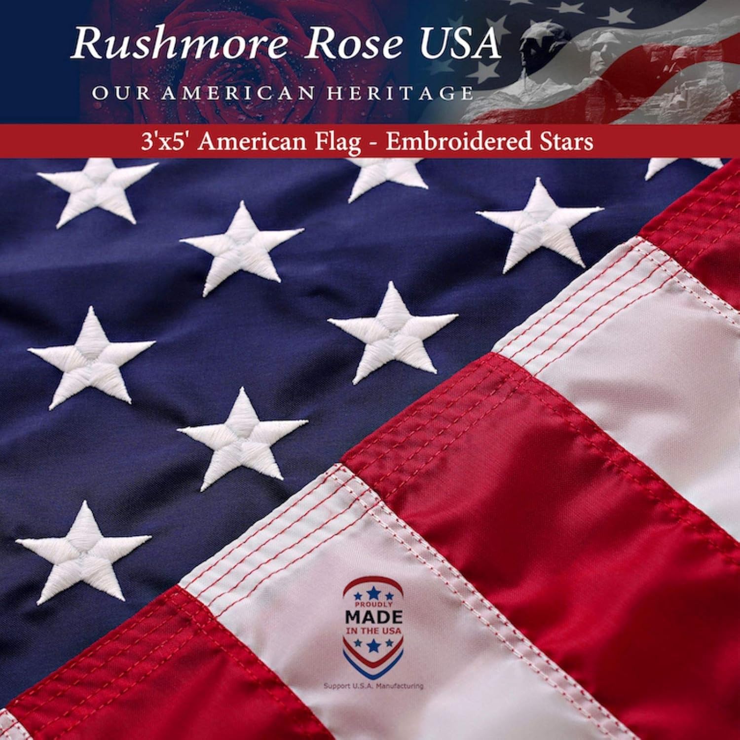 American Flag Made in USA | American Flags for Outside 3X5 | Premium US Flag 3X5