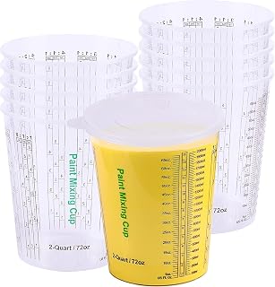 CANOPUS Paint Mixing Cups for Epoxy and Resin, 72oz (Pack of 12) with 3 Lids Graduated Paint Mixing Cups for Automotive and Art Projects