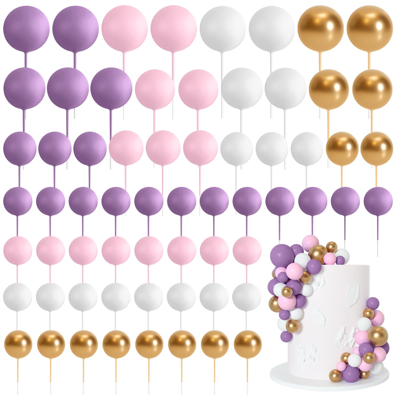 75 Pieces Cake Balls Topper Decorations Foam Cupcake Topper Mini Balloon Cake To
