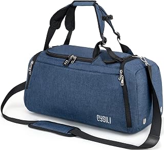 42L Waterproof Gym Bag with Shoes Compartment, Weekend Bag with Wet Pocket | Durable Weekend Bag with Combination Lock, Travel Duffel Bag with Adjustable Handles & Detachable Shoulder Strap for Men