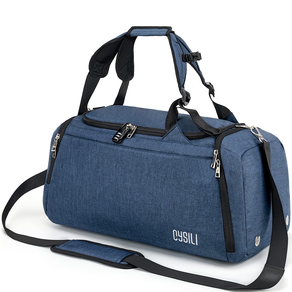 42L Waterproof Gym Bag with Shoes Compartment, Weekend Bag with Wet Pocket | Dur