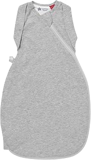 Tommee Tippee Swaddle Bag for Newborns 0-3m 2.5 Tog | Bottom to Top Zip for Easy Night Changes, Soft Cotton-Rich Fabric, Designed for Room Temperatures of 16-20°C, Sky Grey Marl