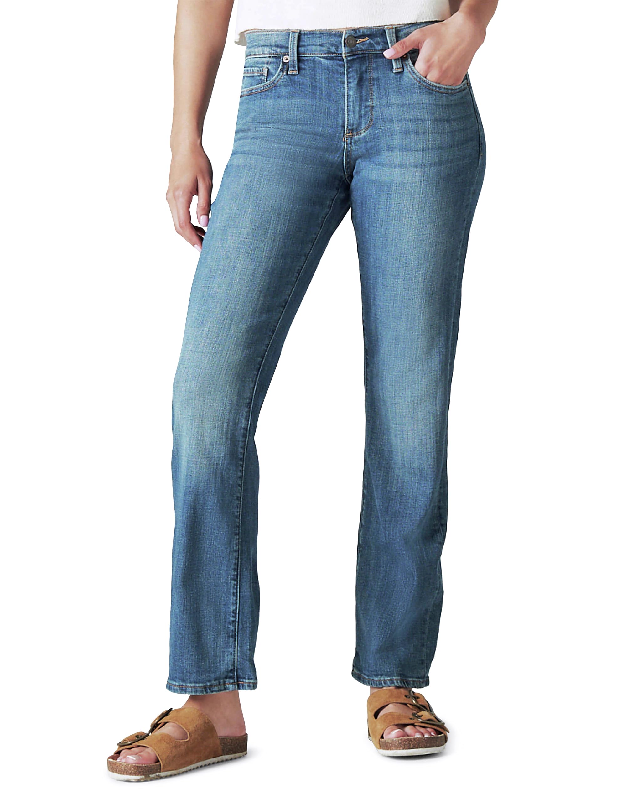 Lucky Brand Mid Rise Easy Rider Straight Fit Jeans - Jean Mujer