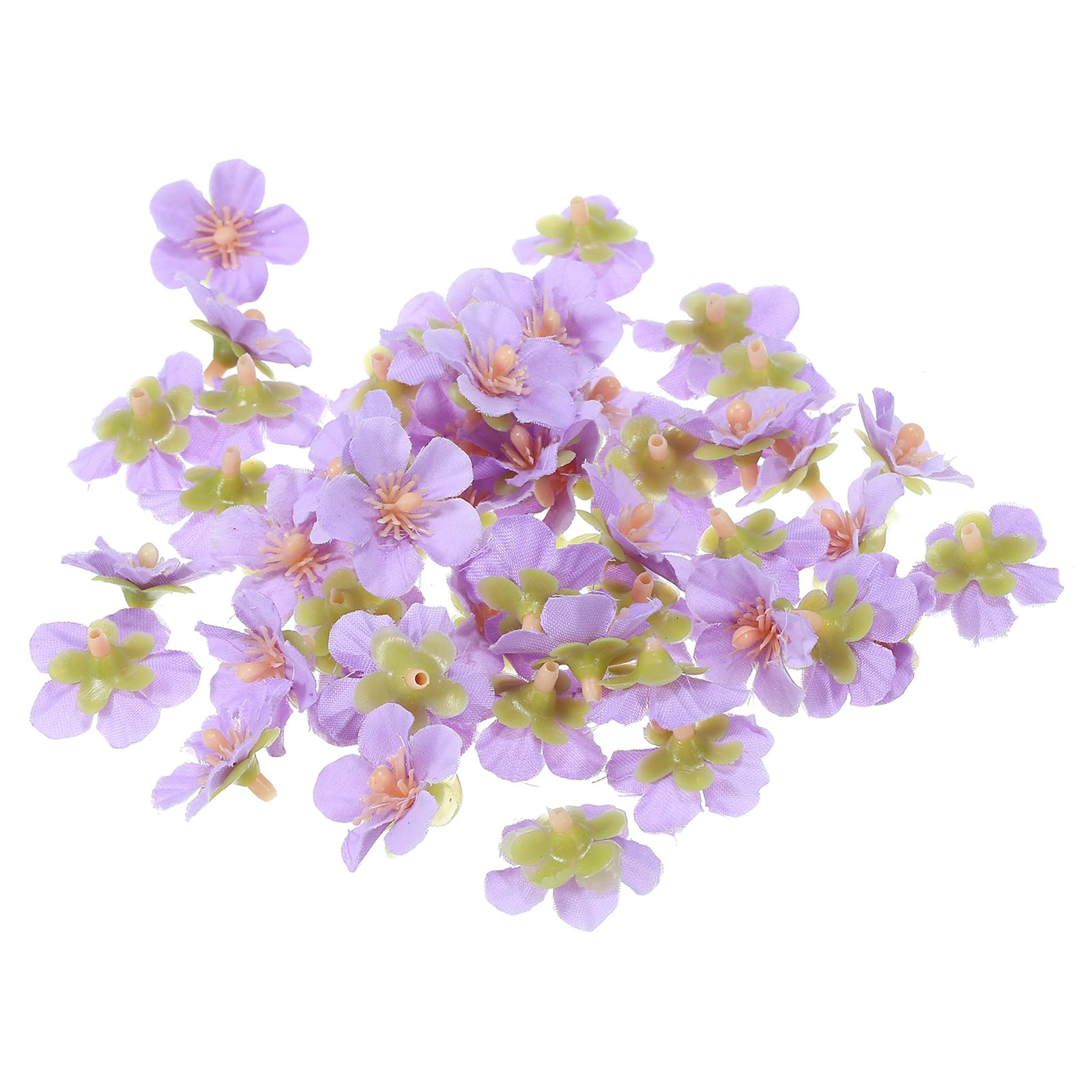 50 Pcs Artificial Cherry Blossom Heads Silk Flower Heads for Wedding Floral Bouq