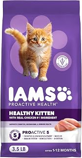 IAMS Proactive Health Healthy Kitten Dry Cat Food, Chicken, 3.5 lb | Veterinarian-recommended, DHA Omega-3 & taurine support brain and vision, Vitamin E for immune system, fiber & prebiotics