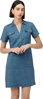 CAROLL Short Dress 100% linen Short Sleeves