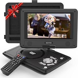 11.5" Portable DVD Player for Kids and Car, 9.5" Swivel HD Screen with 4-6 Hours Built-in Battery, Support Sync Screen to TV, Support SD Card/USB/Multiple Disc Formats (Black)