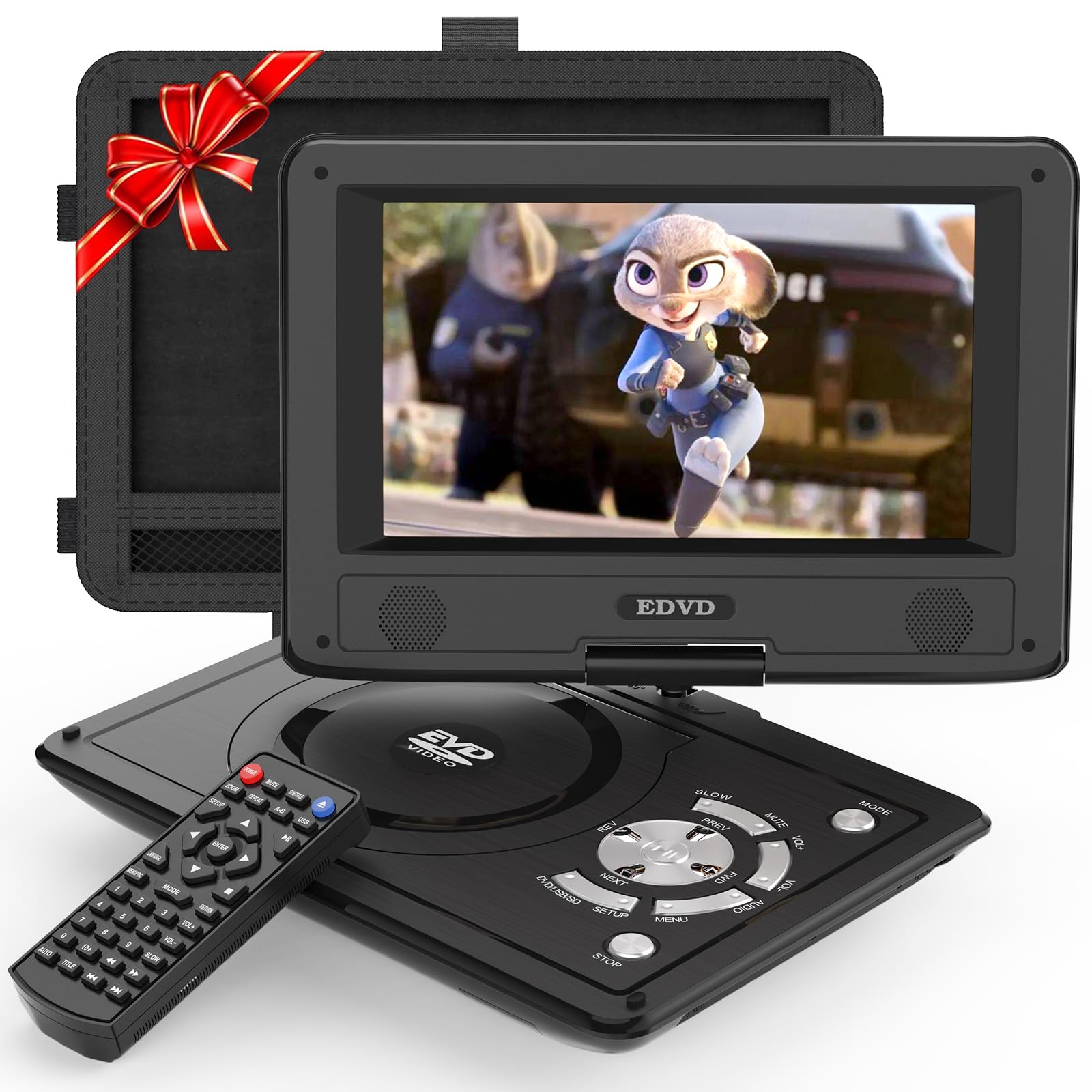 11.5" Portable DVD Player for Kids and Car, 9.5" Swivel HD Screen with 4-6 Hours