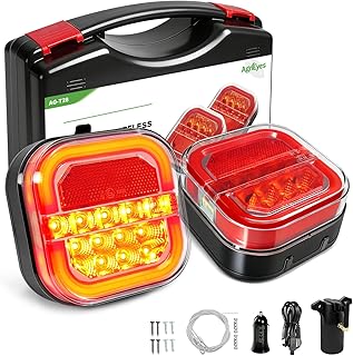 Agrieyes Wireless Trailer Lights, Magnetic Tow Tail Light Kit (T28) | 2 Mounting Options | 30s Magnetic Mount | 100ft Stable Range | USB-C 9H Runtime | IP67 Waterproof | Cross-State Towing