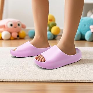 Kids Cloud Shaped Slippers Boys Girls Soft EVA Bath Slippers Slip On Quick Dry Beach Pool Sandals Purple