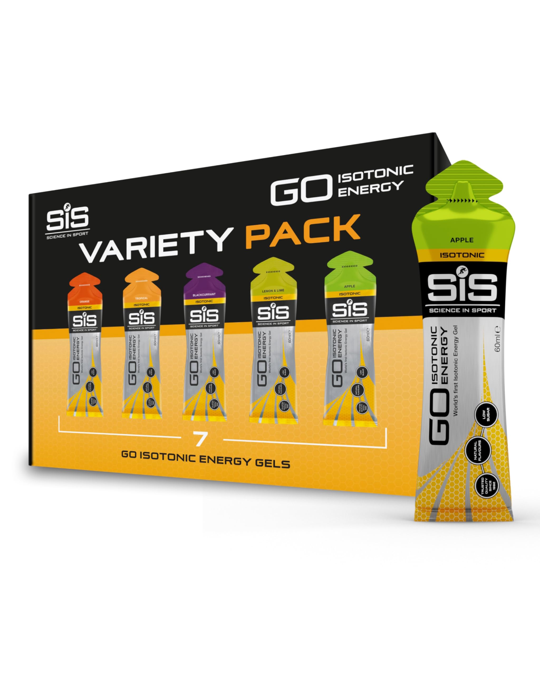 Science in Sport GO Isotonic Energy Gels Mixed, Mixed Flavours, 7 x 60ml | Fast-