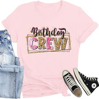 Women Birthday Shirts Birthday Queen T-Shirt B-Day Party Crew Squad Top