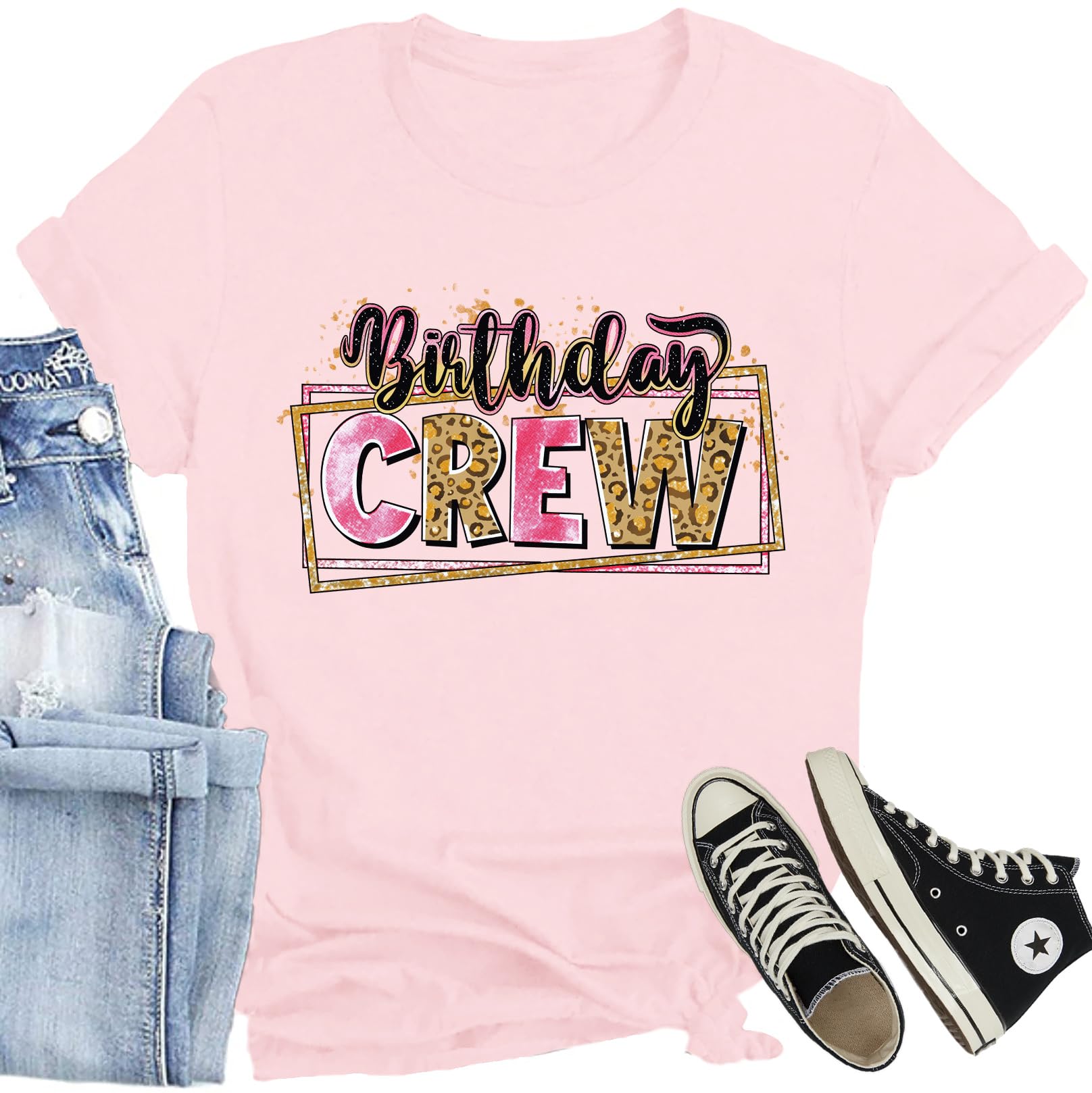 Women Birthday Shirts Birthday Queen T-Shirt B-Day Party Crew Squad Top