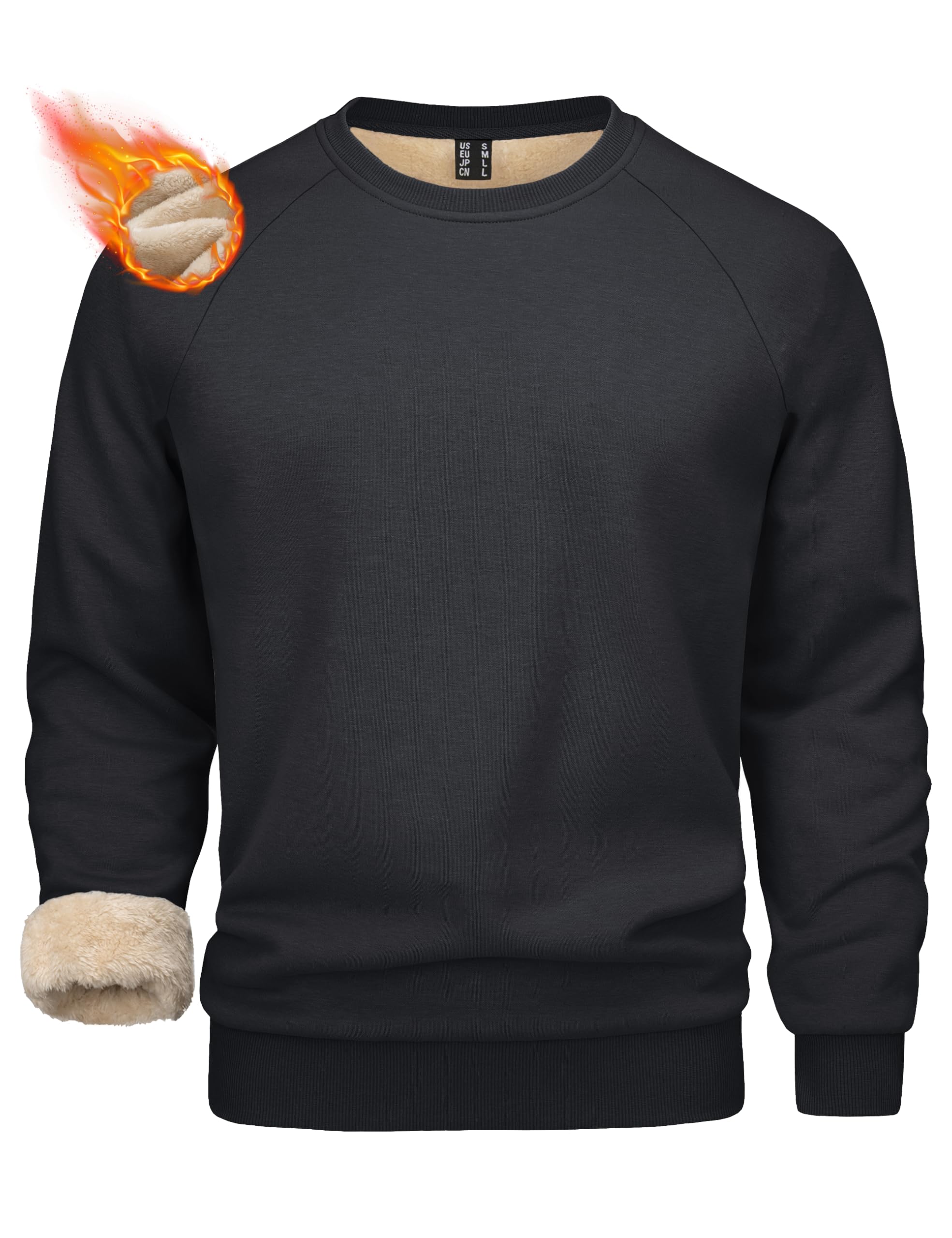 MAGCOMSEN Felpe da uomo foderate in sherpa, pullover in pile pesante, calda felp