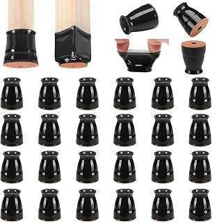 CHUNZEXI 24 Pack Chair Leg Floor Protectors, Universal XS Black, Silicone