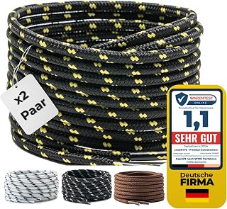 LaceHype 2 Pairs Round Shoelaces Diameter 0.5cm Polyester Boot Laces Work Outdoor Sports Shoe Laces Tear-resistant Laces